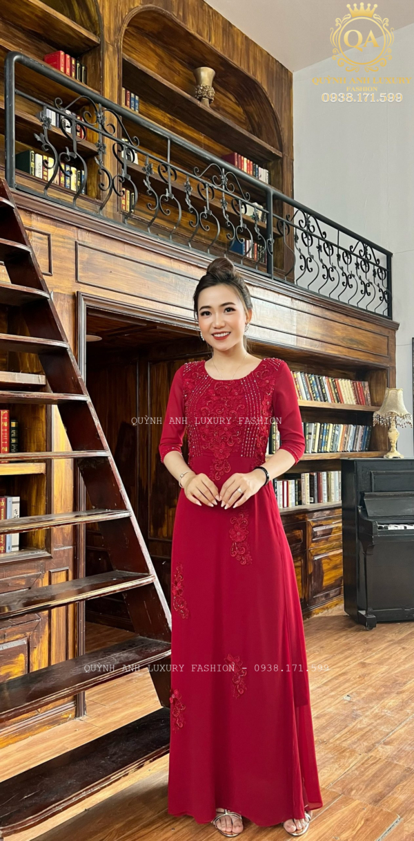 ÁO DÀI DẠ HỘI TRUNG NIÊN LUXURY SAPPHIRE DRESS