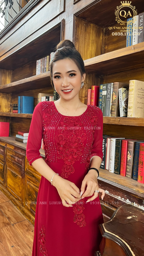 ÁO DÀI DẠ HỘI TRUNG NIÊN LUXURY SAPPHIRE DRESS