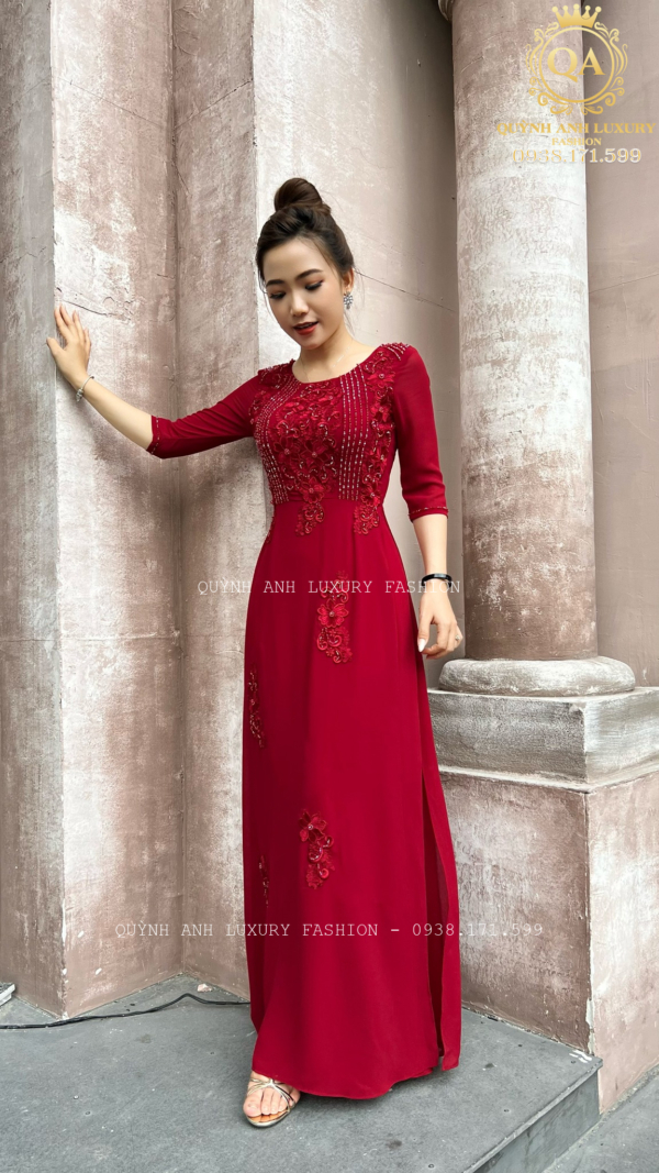ÁO DÀI DẠ HỘI TRUNG NIÊN LUXURY SAPPHIRE DRESS