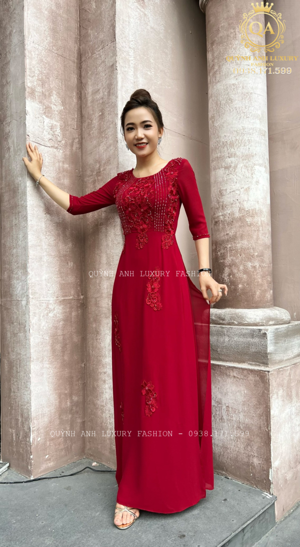 ÁO DÀI DẠ HỘI TRUNG NIÊN LUXURY SAPPHIRE DRESS