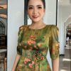 Váy Đầm Xoè Hoa Tone Xanh Đẹp Sang Trọng Cao Cấp Akina Dress